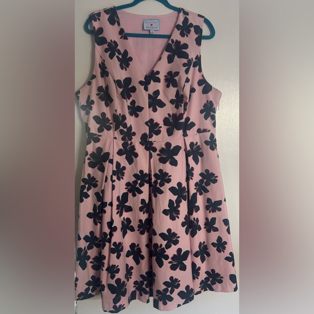 Draper James x Eloquii Fit and Flare Hibiscus Dress